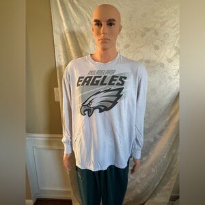 Majestic/NFL Philadelphia Eagles Mens 2XL White Long-Sleeved Shirt [Good]